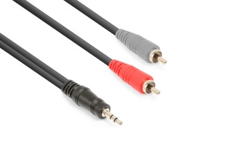 Kabel 3.5mm Stereo- 2x RCA Male 1.5m CX334